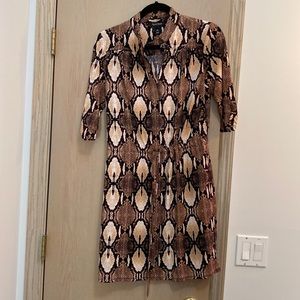 Brown and black shirt dress